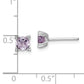 Sterling Silver Rhodium-Plated Round 5mm Amethyst Post Earrings