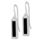 Sterling Silver Rhodium-Plated Polished Onyx Bar Dangle Earrings