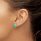 Sterling Silver Rhodium-Plated Imitation Turquoise Teardrop Post Earrings