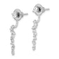 Sterling Silver Rhod-Plated Cz Front And Back Dangle Post Earrings