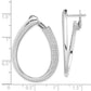 Sterling Silver Rh-Plated Cz Pave Front And Back Oval Hoop Earrings