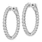 Sterling Silver Shimmer Rhodium-Plated 50 Stone 1.7mm Cz In And Out Round Hinged Hoop Earrings