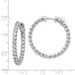 Sterling Silver Shimmer Rhodium-Plated 50 Stone 1.7mm Cz In And Out Round Hinged Hoop Earrings