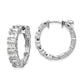 Sterling Silver Shimmer Rhodium-Plated 42 Stone 2X3mm Cz In And Out Round Hinged Hoop Earrings