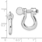 Sterling Silver De-Ani Rhodium-Plated Polished Shackle Link Screw Single Earrings