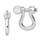 Sterling Silver De-Ani Rhodium-Plated Polished Shackle Link Screw Single Earrings