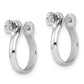 Sterling Silver De-Ani Rhodium-Plated Polished 3D Shackle Link Screw Earrings