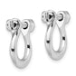 Sterling Silver De-Ani Rhodium-Plated Polished Medium Shackle Link Screw Earrings