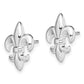 Sterling Silver De-Ani Rhodium-Plated Polished Small Fleur De Lis Post Earrings