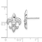 Sterling Silver De-Ani Rhodium-Plated Polished Small Fleur De Lis Post Earrings