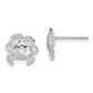 Sterling Silver De-Ani Rhodium-Plated Polished Crab Post Earrings