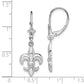 Sterling Silver De-Ani Rhodium-Plated Small Fleur De Lis Leverback Earrings