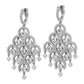 Sterling Silver Shimmer Rhodium-Plated 278 Stone Cz Chandelier Dangle Hinged Earrings