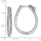 Sterling Silver Shimmer Rhodium-Plated 50 Stone 1.75mm Cz In And Out Oval Hinged Hoop Earrings