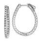 Sterling Silver Shimmer Rhodium-Plated 50 Stone 1.75mm Cz In And Out Oval Hinged Hoop Earrings