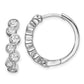 Sterling Silver Shimmer Rhodium-Plated 14 Stone Cz Bevel Set Hinged Hoop Earrings