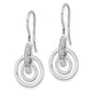 Sterling Silver Rh Polished Cz Dangle Earrings