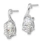 Sterling Silver Rhodium-Plated Overlap Teardrop Cz Post Earrings