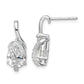 Sterling Silver Rhodium-Plated Overlap Teardrop Cz Post Earrings