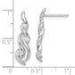 Sterling Silver Rhodium-Plated Twist Cz Post Dangle Earrings