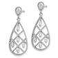 Sterling Silver Rhodium-Plated Baguette Cz Teardrop Post Earrings