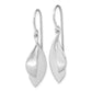 Sterling Silver Rh Plate Brushed And Polished Dangle Shephard Hook Earrings