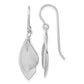 Sterling Silver Rh Plate Brushed And Polished Dangle Shephard Hook Earrings