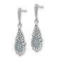 Sterling Silver Rhodium-Plated Cz Teardrop Earrings