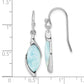 Sterling Silver Rhodium-Plated Polished Larimar Dangle Earrings