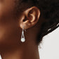 Sterling Silver Rhodium-Plated Cz & White Created Opal Dangle Earrings