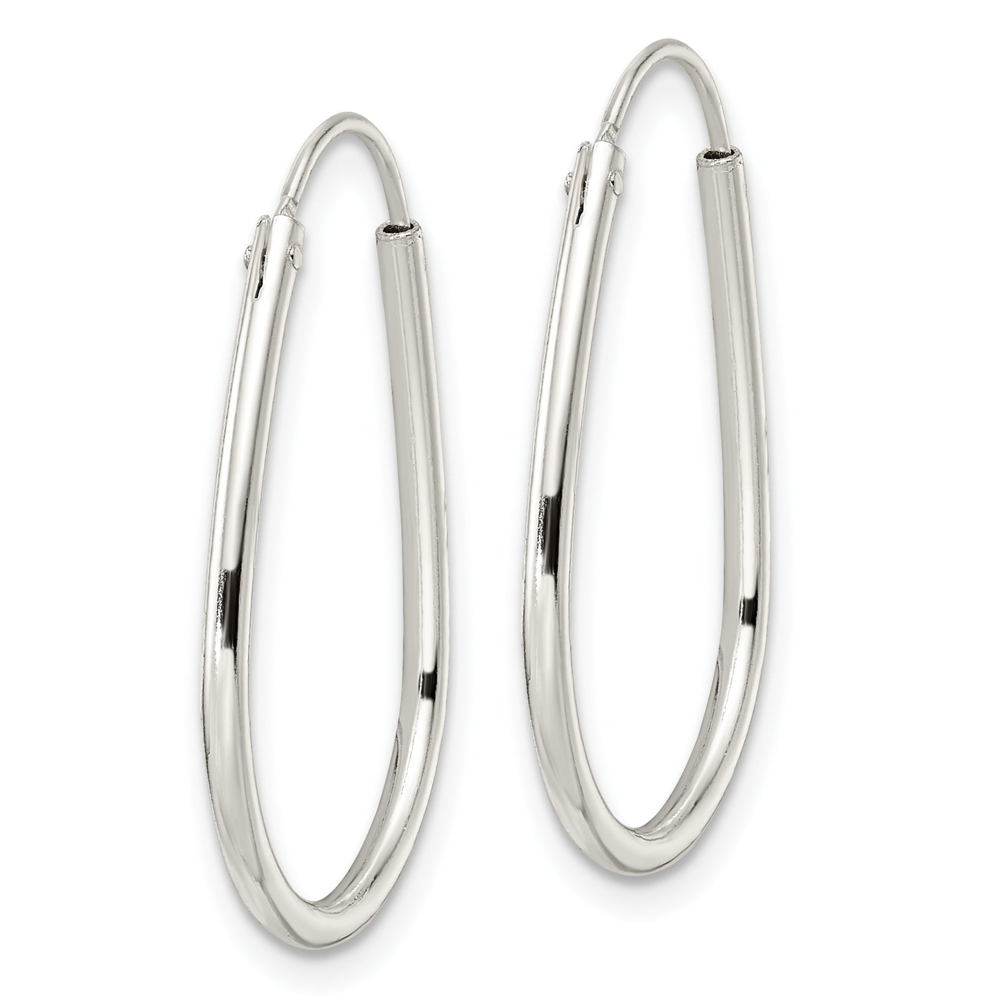 Sterling Silver Polished Endless Teardrop Hoop Earrings