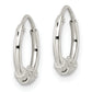 Sterling Silver Polished Beaded Circle Endless Hoop Earrings