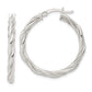 Sterling Silver Polished Twisted Rope Hoop Earrings