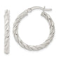 Sterling Silver Polished Twisted Rope Hoop Earrings