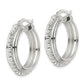 Sterling Silver Polished And Diamond-Cut Beaded Hoop Earrings