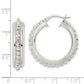 Sterling Silver Polished And Diamond-Cut Beaded Hoop Earrings