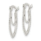 Sterling Silver Beaded Double Oval Hoop Earrings