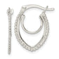 Sterling Silver Beaded Double Oval Hoop Earrings