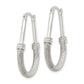 Sterling Silver Textured Teardrop Hoop Earrings