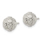 Sterling Silver Polished Floral Ball Post Earrings