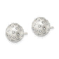 Sterling Silver Satin Crystal Ball Post Earrings