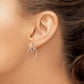 Sterling Silver Rhodium-Plated Rose Gold-Plated Oval Dangle Hoop Earrings