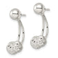 Sterling Silver Textured Ball Jackets And 6mm Post Earrings