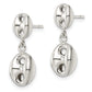 Sterling Silver Polished Oval Dangle Post Earrings