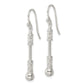 Sterling Silver Polished Fancy Beaded Dangle Earrings