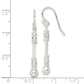 Sterling Silver Polished Fancy Beaded Dangle Earrings