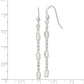 Sterling Silver Square Beaded Dangle French Wire Earrings