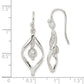 Sterling Silver Polished & Diamond-Cut Twist W/Ball Center Dangle Earrings