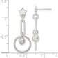 Sterling Silver Polished Star And Circle Post Dangle Earrings