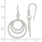 Sterling Silver Polished Twisted Circles Dangle Earrings